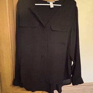 H&M Black Blouse with Pockets
